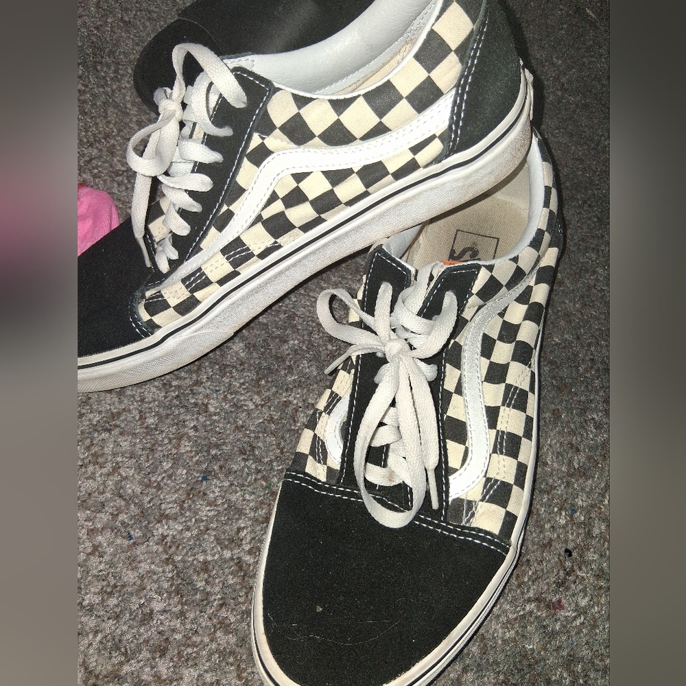 Vans Black and White Checkerboard Mens Sz 10 Shoes